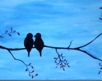 Birds on a branch Acrylic Painting Wall Painting Art Painting