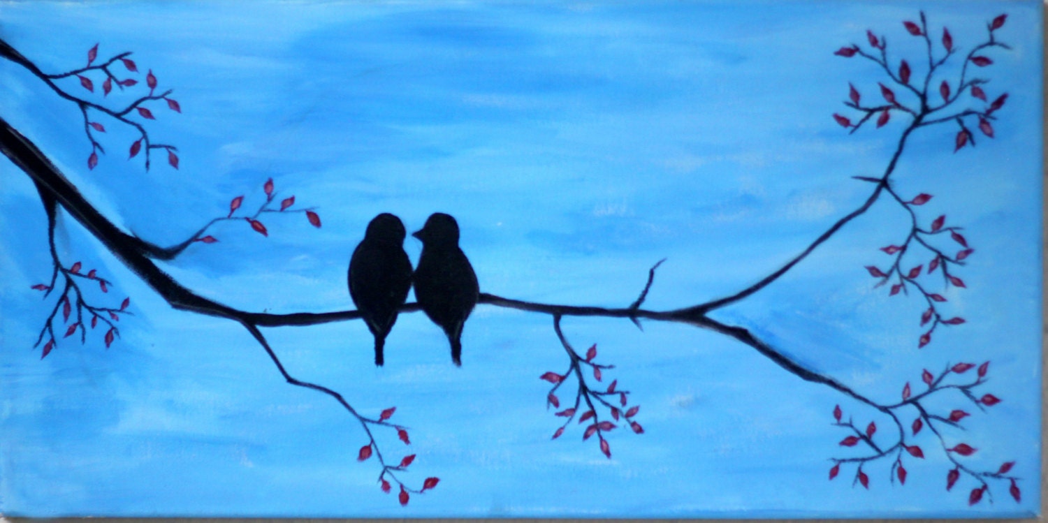 Birds On A Branch Acrylic Painting Wall Painting Art Painting