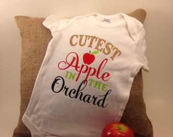 Cutest apple in the orchard baby onesie