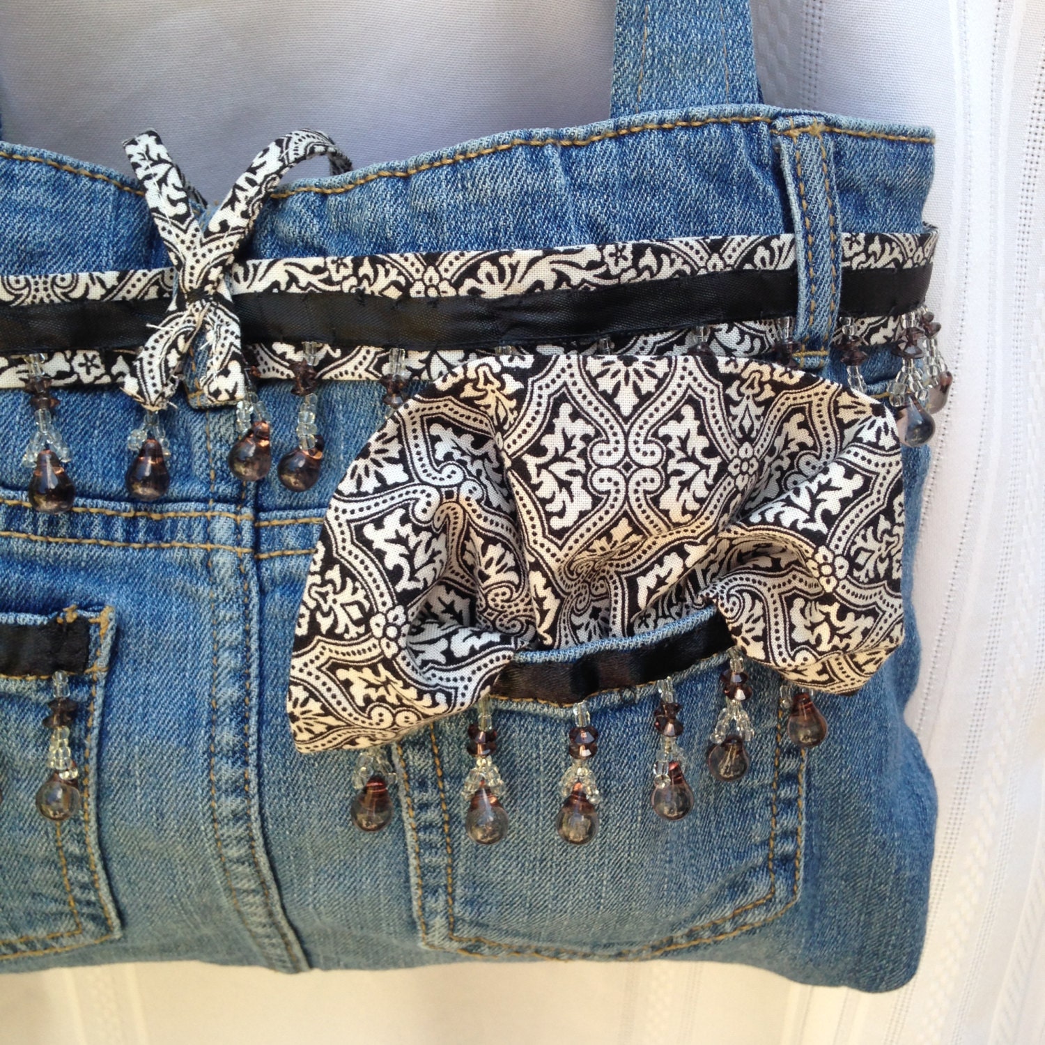 Recycled Denim Jean Purse by on Etsy