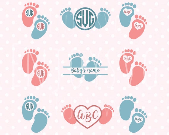 Download Baby Feet SVG Baby Feet Monogram cut files Baby svg Baby