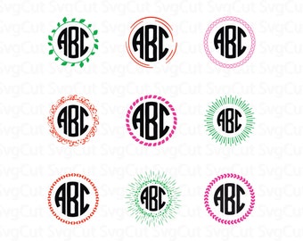 25 Monogram frames Svg - Vector frames - Digital frame clipart - Cutting machine vector frame - Modern svg designs - DXF PNG SVG