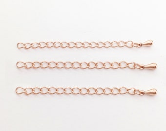 10 Pcs Chain Extender, Jewelry Supply, Craft Supplies, Rose Gold plated 2" add Necklace extender Extension Chain Bracelet extender 10PEXT-R