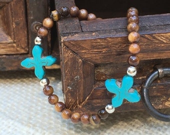 Turquoise Cross Bracelet