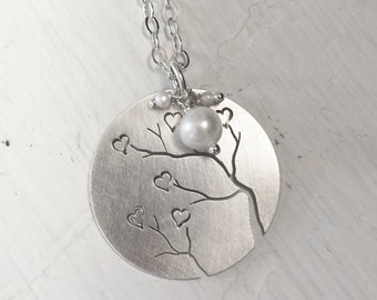 Cut Branches in Sterling Silver With Nature Loving Hearts