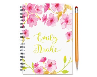 12 month 2017 Planner, custom gift, personal agenda planner, 2017-2018 weekly planner calendar, sister gift, SKU: pli pink watercolor