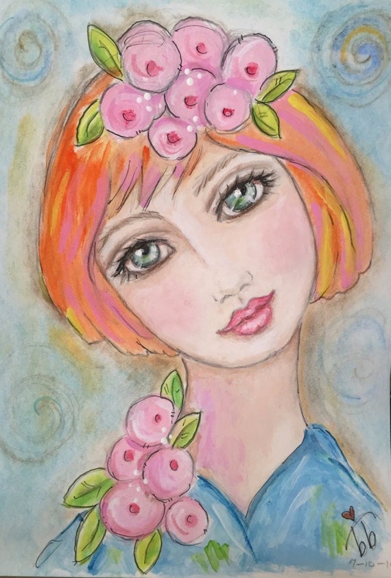 Stop and Smell the Flowers...gauch watercolor by bonnesinger