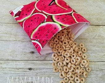 Watermelon - Medium Reusable Sandwich Bag from green by mamamade