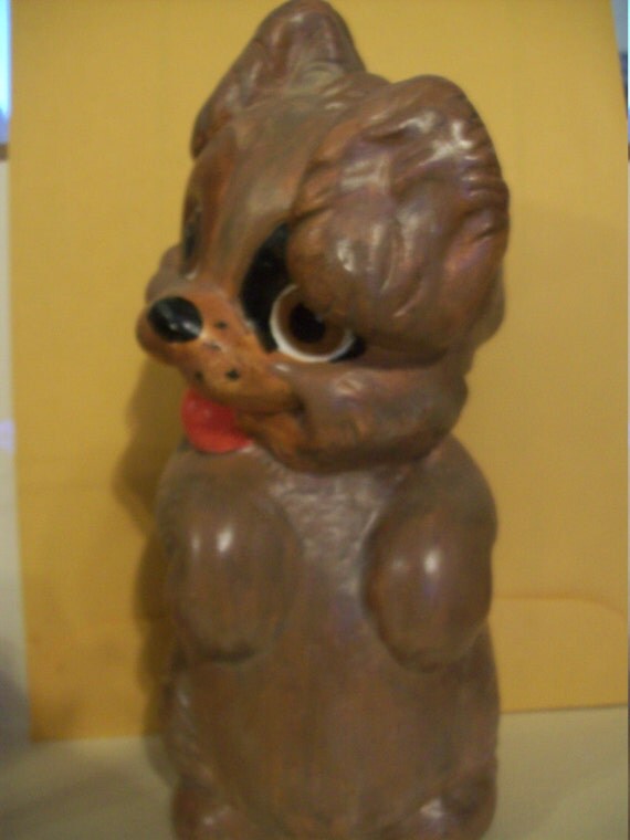Happy Brown Dog Collectible Ceramic Gift handpainted Indoor or outdoor fun decoration