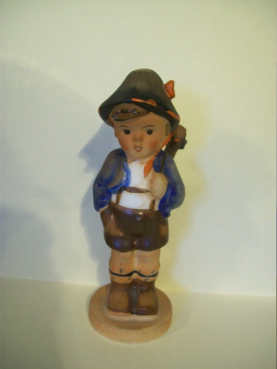 Hummel made in Japan between the late 1940's and the 1950's, Boy Hummel, Vintage, Gift, collectible, boy figurine, figurine with instrument