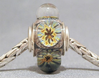 Murrini European Charm Lampwork Glass Dot Bead Big Hole Bead Egyptian Starburst