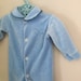 Vintage Soft Blue Bunny Rabbit Baby Footed Pajamas Sleeper 0-3 months