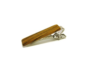 Wood Tie Clip - Bocote - Groomsmen gift - 5th wedding anniversary present