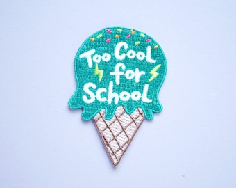 Too Cool For School - Glow in the Dark Ice Cream Iron On Patch
