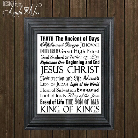 Names of God JESUS Wall Art Printed by DesignsbyLindaNee on Etsy