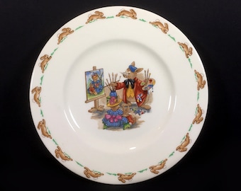 Vintage Royal Doulton "Bunnykins" 8" Salad Plate, "Portrait Painter"