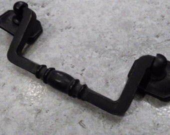 1 BLACK SWING HANDLE, Keeler Black Drawer Pull,Vintage Hardware,Craftsman Style Drawer Pull,Furn Restoration,Old World Drawer Pull,Iron Pull