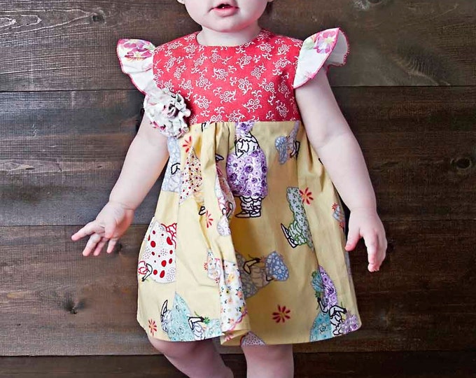 Newborn Dress - Baby Girl Clothes - Baby Shower Gift - First Birthday - Birthday Outfit - Newborn Doll - sz newborn to 24 mo...