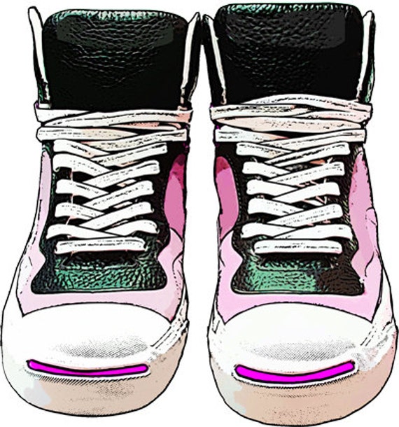 womens pink & black tennis shoes clipart png clip art jpg