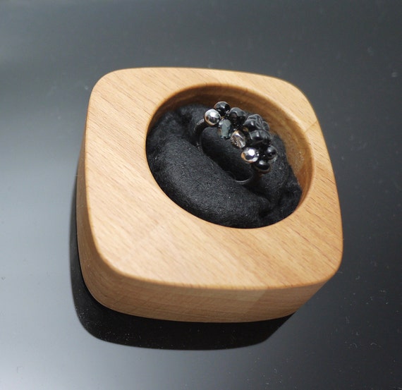 Wedding or Engagement Ring Box, Fine Wooden Ring Box