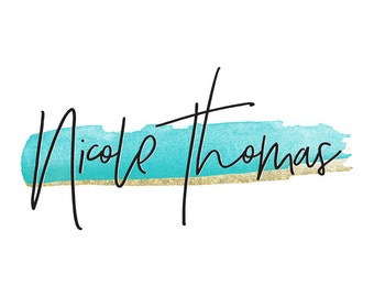 Turquoise Logo Watercolor Logo Gold Logo Glitter Logo Photography Logo Photography Watermark Blog Logo Makeup Artist Logo Email Signature