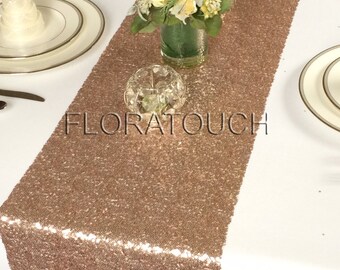 Rose Gold Glitz Sequin Table Runner Wedding Table Runner