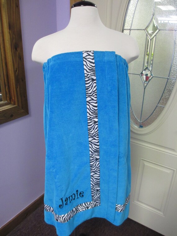 Towel Wrap Personalized Embroidered Women's by EmbroideryByLindaP