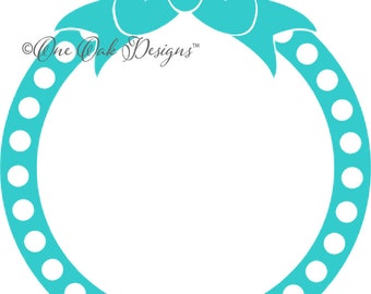 Bow Dot Circle Monogram Frame SVG File PDF / dxf / jpg / png / eps / ai / for Cameo, Cricut Explore & other electronic cutters