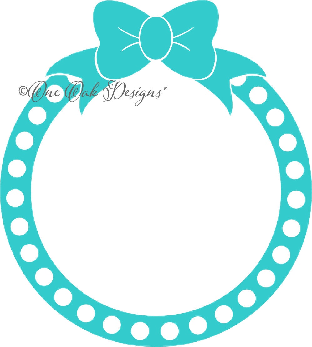 Download Bow Dot Circle Monogram Frame SVG File PDF / dxf by OneOakDesigns