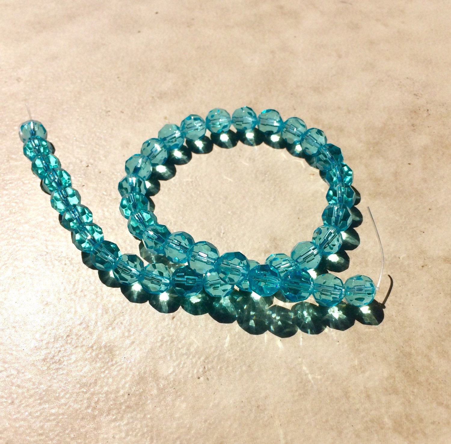 Crystal Beads 8mm Round Cut Crystal light aqua by sugarcreekbeads