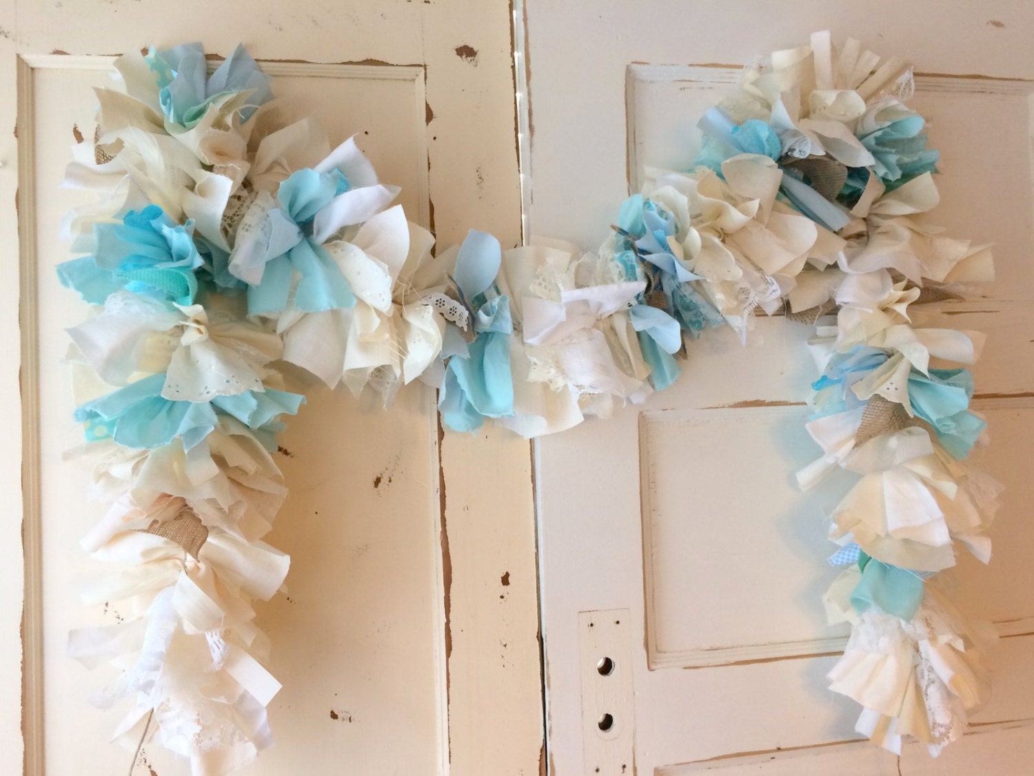 Boys Baby Shower Garland. Burlap and Blue Baby Shower
 Burlap Baby Shower Ideas
