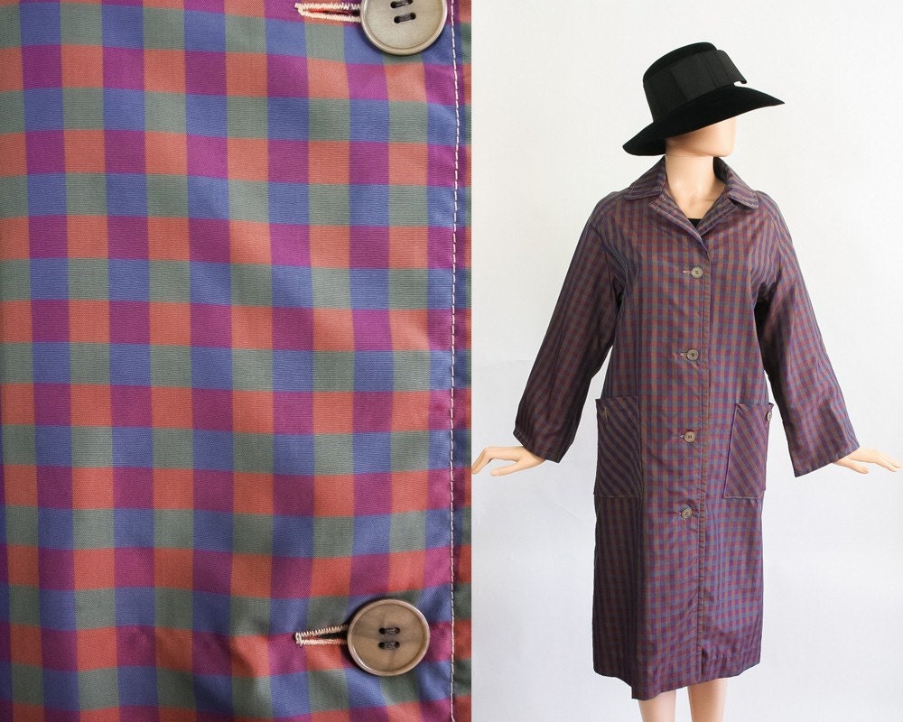 Vintage 50s Rain Jacket / 1950s Swing Spring Coat / Trapeze