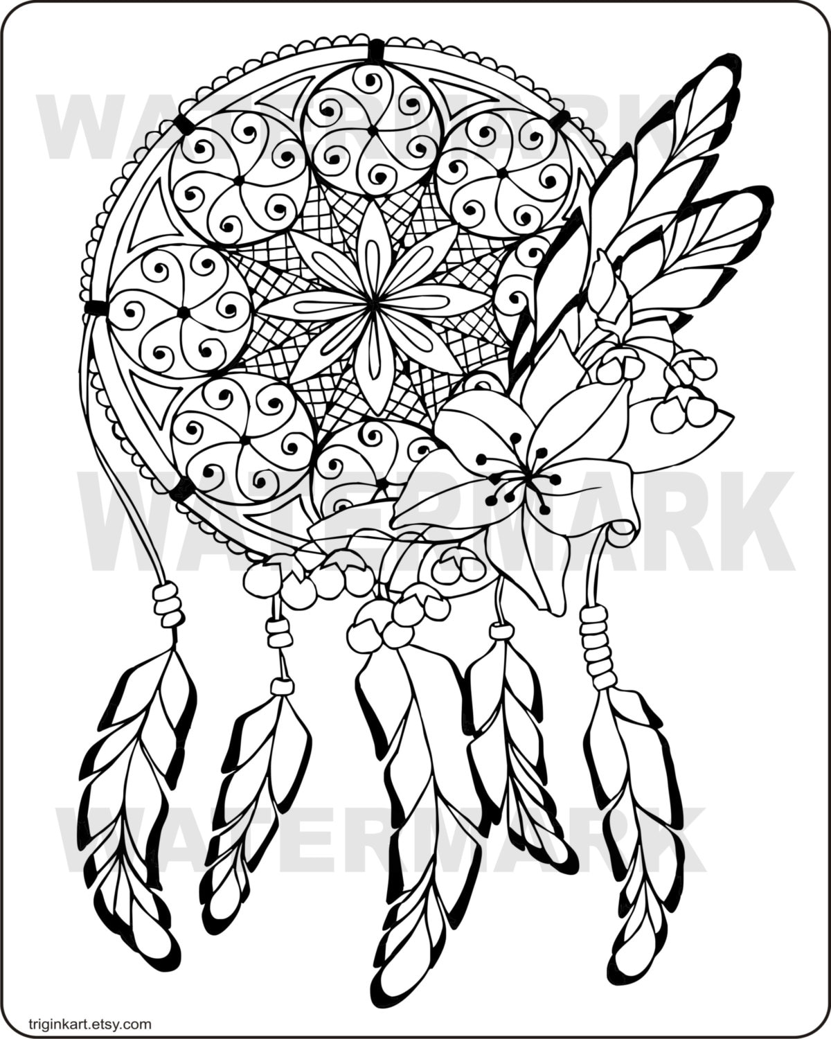 Download Dream Catcher Adult coloring page