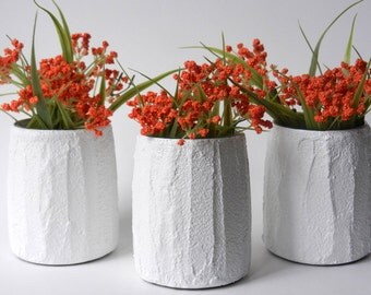 Trio of Vases / Instant collection / white Home Decor / made to order/ set of 3 / small white vases