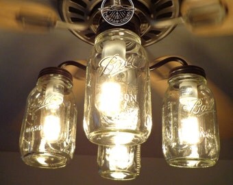mason jar ceiling fan light kit only with vintage pints mason jar ceiling fan light kit only with vintage pints