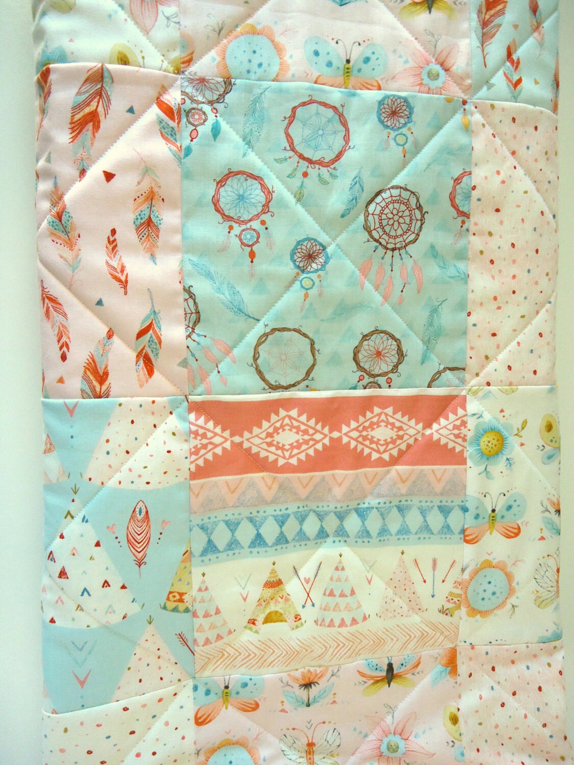 Baby Girl QuiltTribal Nursery Patchwork Crib BeddingNative