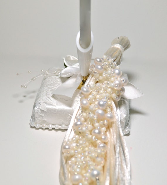 Wedding Tassel White Pearl Beaded Wedding Tassel Wedding