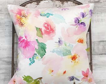 Pillow Cover White Pastel Floral