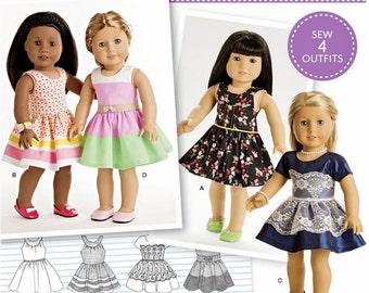 American Girl Doll Clothes Pattern, 18 inch Doll Clothes Pattern, Simplicity Sewing Pattern 8192