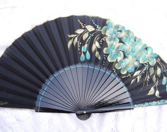 hand painted spanish fan FREE SHIPPING