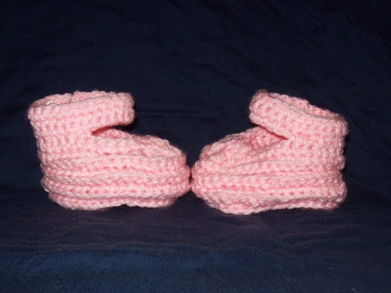 Baby Booties ,Doll Shoes  In Pink Green Size 9-12 Months
