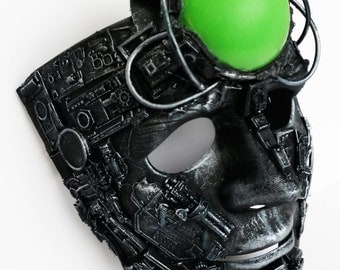 Borg, cyberpunk style light up led mask.