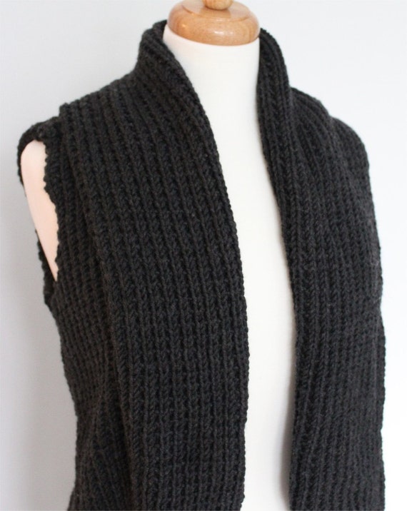 Knitting PATTERN Chunky Wide Collar Vest PDF by theknittingniche