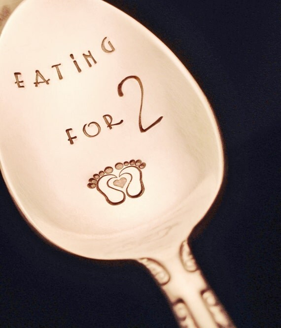 Eating For Two Spoon Pregnancy Reveal Announcement Pregnant