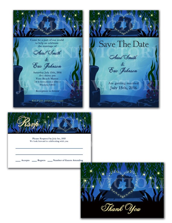 Little Mermaid Wedding Invitations 1