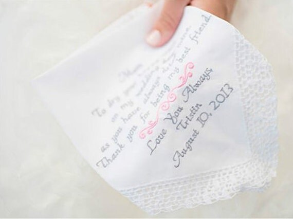 beautiful custom wedding handkerchief