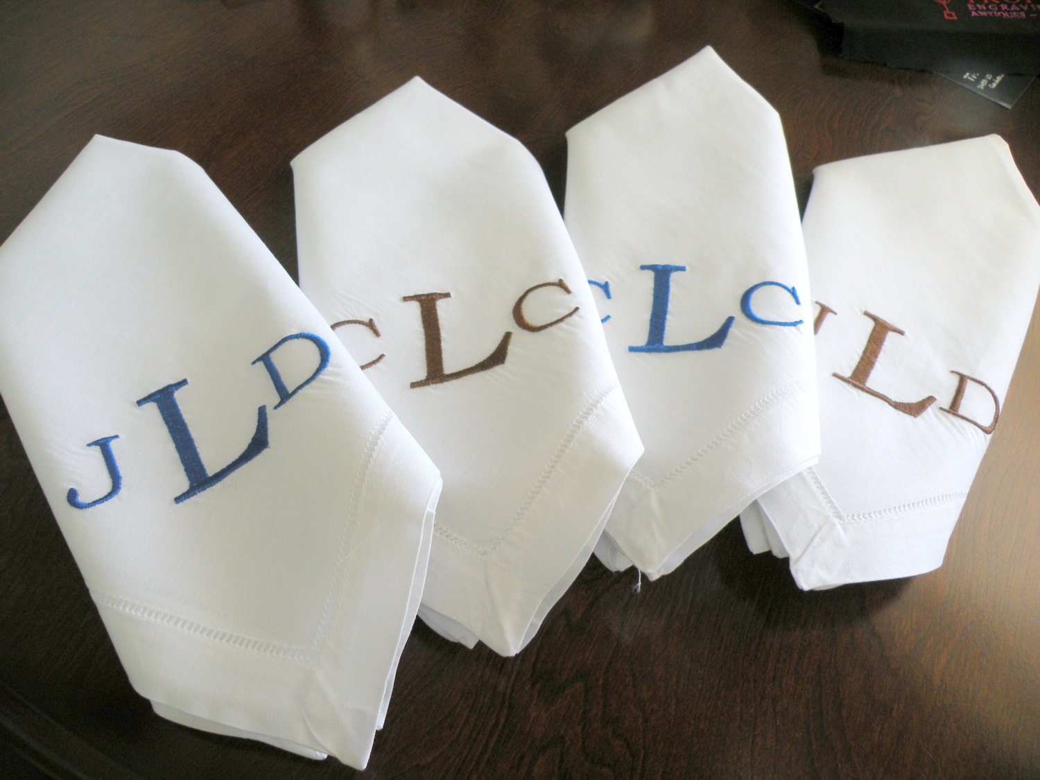 Personalized Custom Embroidered Dinner Napkins Gifts