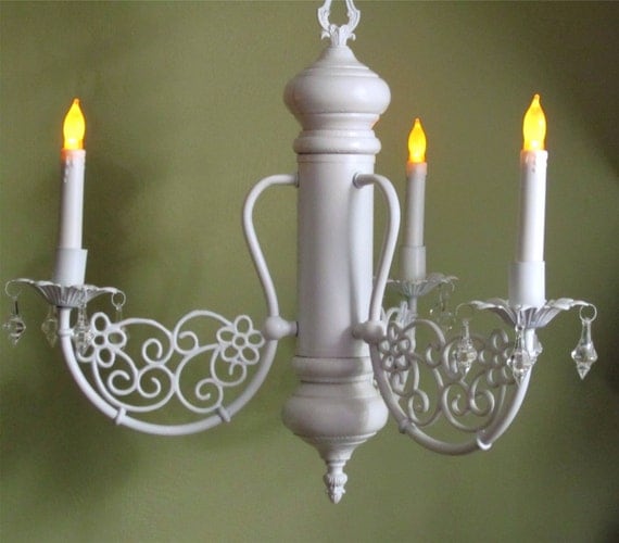 HANGING CHANDELIER CANDLE/Flower Pot Holder Oak 3 by valsunique