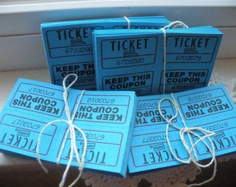 50% off this item, enter LOVE99 at checkout, BlueTickets, Lot of 40, Carnival Tickets, Blue, Tickets, Party Tickets, Scrapbooking, Ephemera