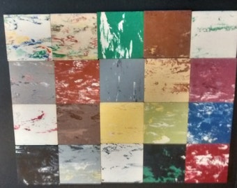 Vintage Box of 20 Rubber 2"x2" Tile Samples (Marked Down)